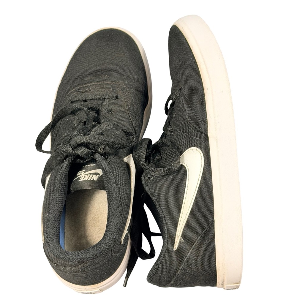 Nike SB Check Canvas Shoes Womens 6.5 Black White Skate Sneaker 921463-010 Y2K